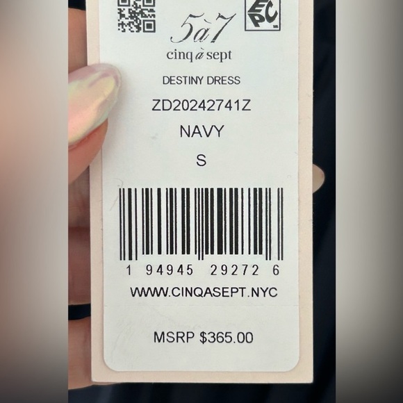 🎉HOST PICK🎉 cinq a sept Tie Back Bubble Hem Dress - Navy - Picture 6 of 6